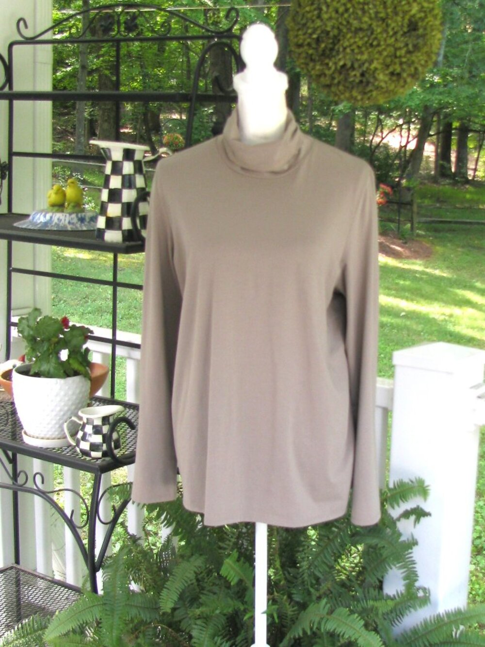 Pure J. Jill relaxed long sleeve turtleneck top shirt blouse Large pima cotton